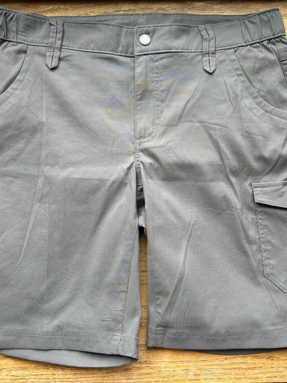 Women’s Duluth Trading Co Dry on the Fly Gray Cargo Shorts Plus Sz 12 Hiking